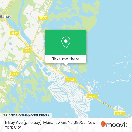 Mapa de E Bay Ave (pine bay), Manahawkin, NJ 08050