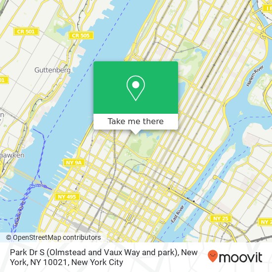 Park Dr S (Olmstead and Vaux Way and park), New York, NY 10021 map