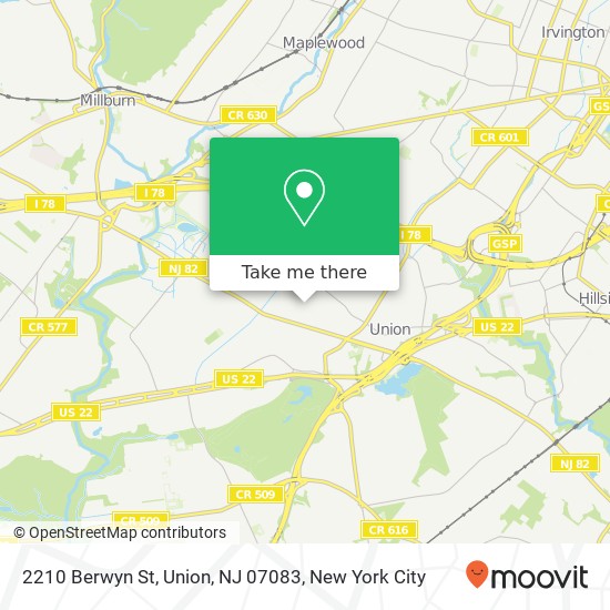 2210 Berwyn St, Union, NJ 07083 map