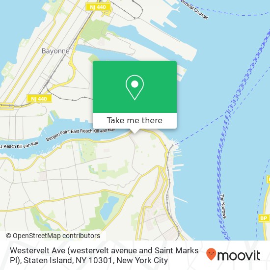 Mapa de Westervelt Ave (westervelt avenue and Saint Marks Pl), Staten Island, NY 10301