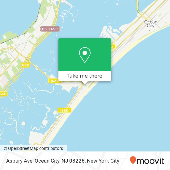 Mapa de Asbury Ave, Ocean City, NJ 08226