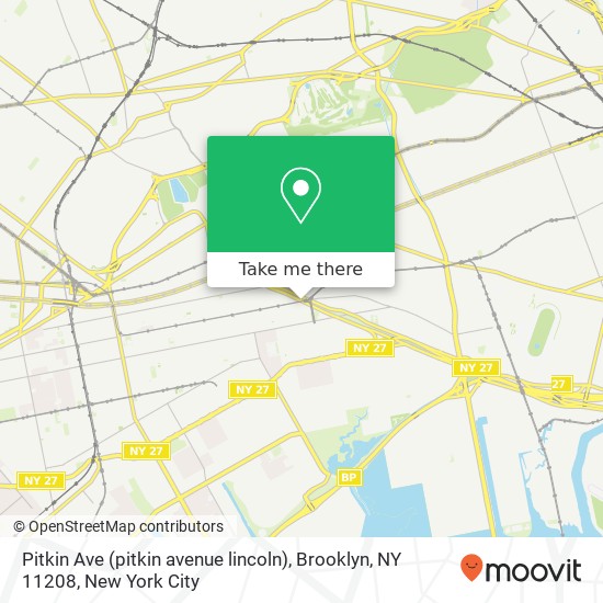 Mapa de Pitkin Ave (pitkin avenue lincoln), Brooklyn, NY 11208