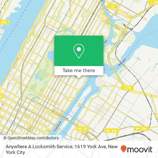 Anywhere A Locksmith Service, 1619 York Ave map