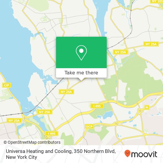 Universa Heating and Cooling, 350 Northern Blvd map