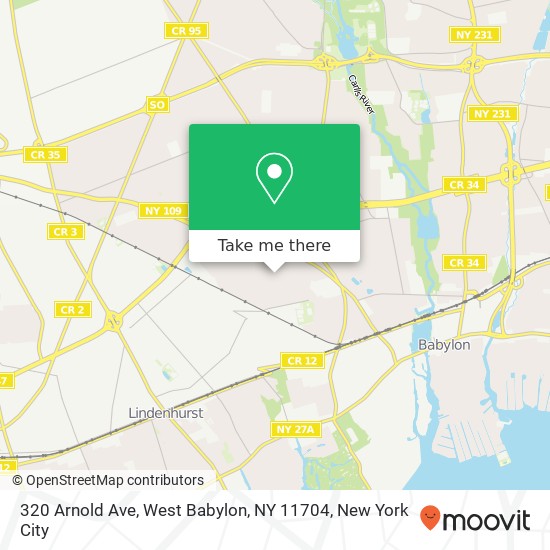 320 Arnold Ave, West Babylon, NY 11704 map