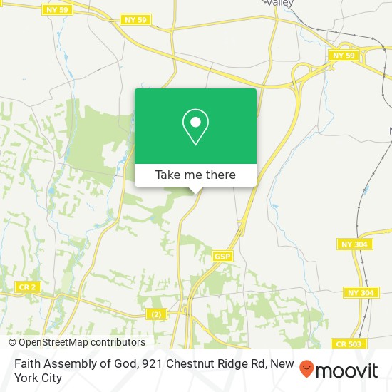 Mapa de Faith Assembly of God, 921 Chestnut Ridge Rd