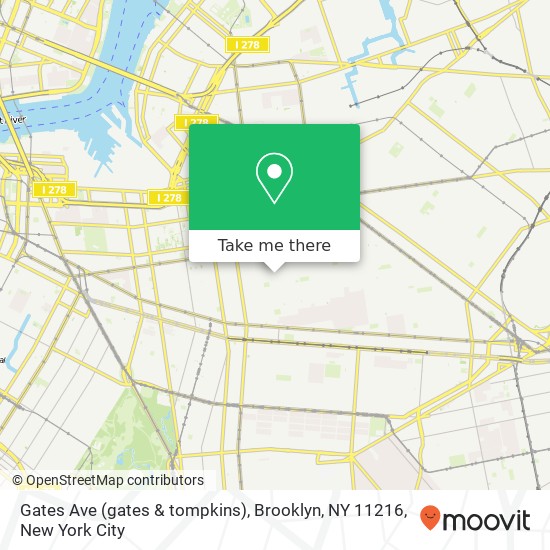 Mapa de Gates Ave (gates & tompkins), Brooklyn, NY 11216