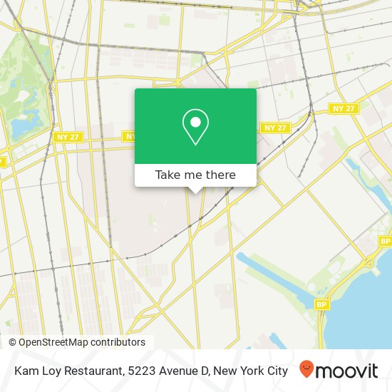 Mapa de Kam Loy Restaurant, 5223 Avenue D