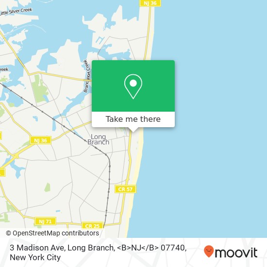 3 Madison Ave, Long Branch, <B>NJ< / B> 07740 map