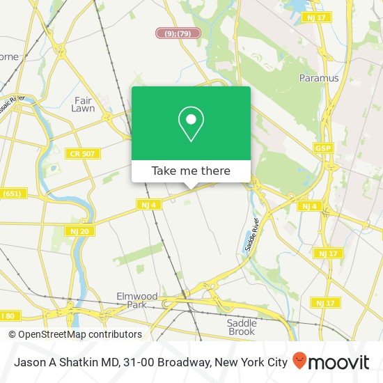 Jason A Shatkin MD, 31-00 Broadway map