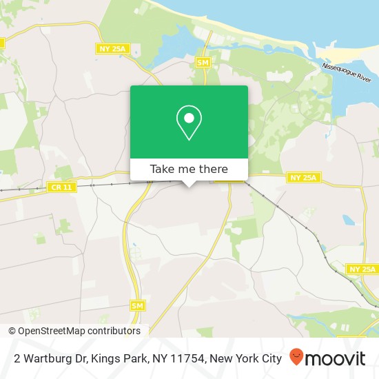 Mapa de 2 Wartburg Dr, Kings Park, NY 11754