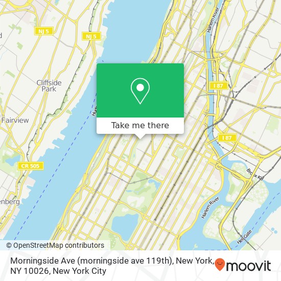 Mapa de Morningside Ave (morningside ave 119th), New York, NY 10026