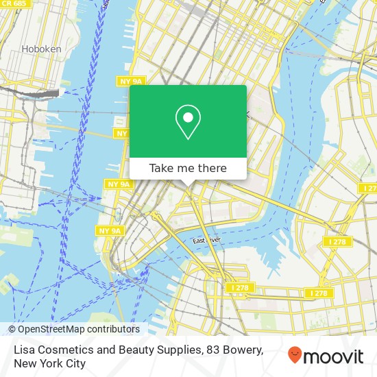 Lisa Cosmetics and Beauty Supplies, 83 Bowery map