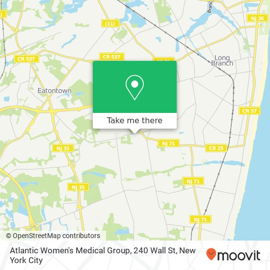 Atlantic Women's Medical Group, 240 Wall St map