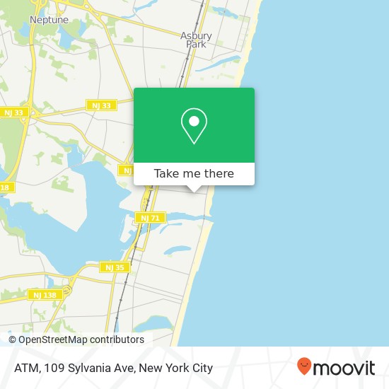 ATM, 109 Sylvania Ave map