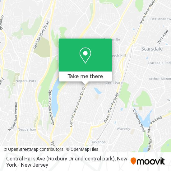 Central Park Ave (Roxbury Dr and central park) map