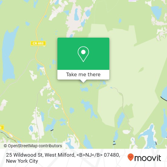 Mapa de 25 Wildwood St, West Milford, <B>NJ< / B> 07480