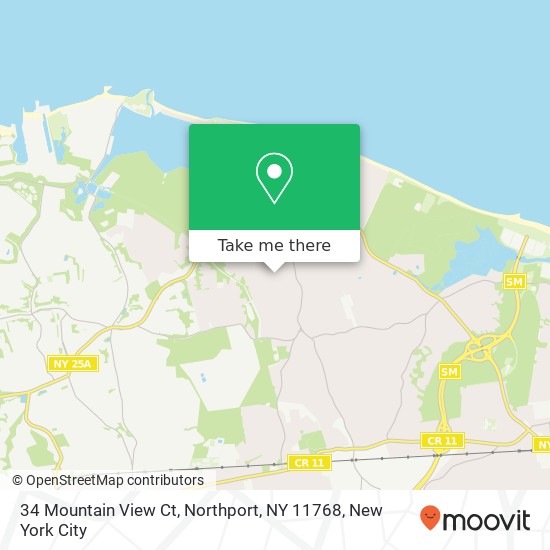 Mapa de 34 Mountain View Ct, Northport, NY 11768