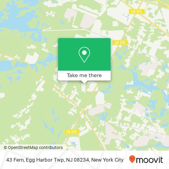 Mapa de 43 Fern, Egg Harbor Twp, NJ 08234