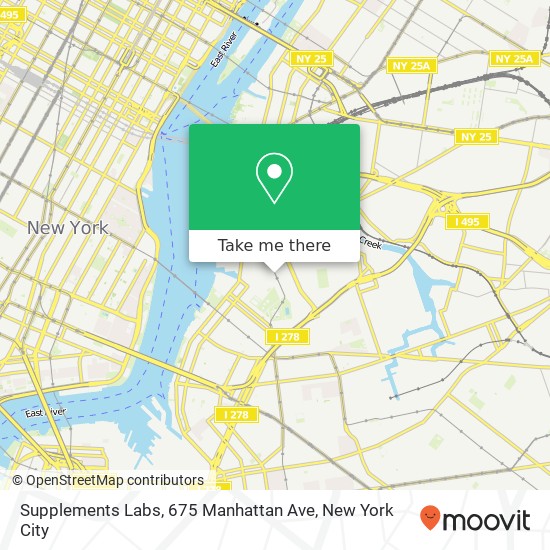 Mapa de Supplements Labs, 675 Manhattan Ave