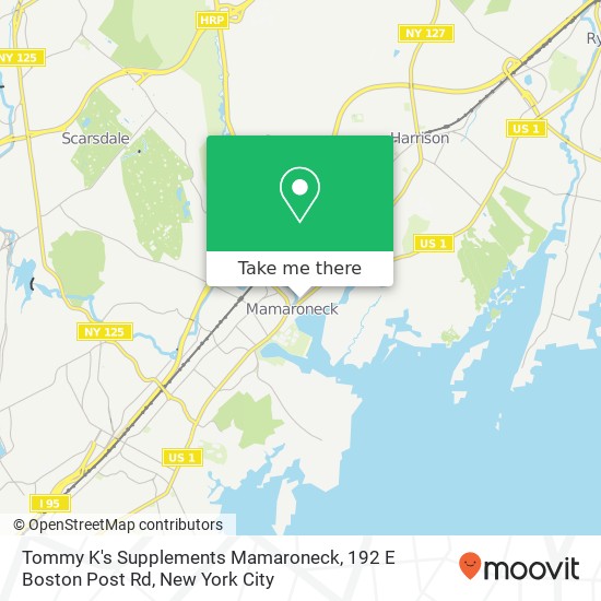 Tommy K's Supplements Mamaroneck, 192 E Boston Post Rd map