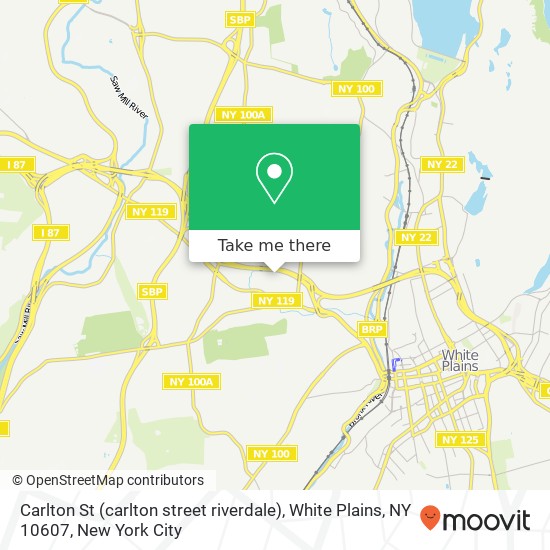 Mapa de Carlton St (carlton street riverdale), White Plains, NY 10607