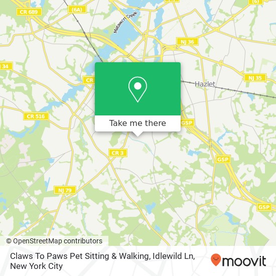 Claws To Paws Pet Sitting & Walking, Idlewild Ln map