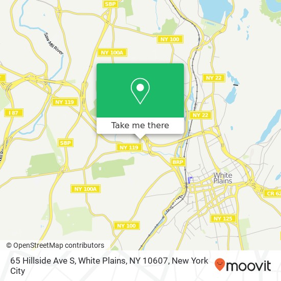 Mapa de 65 Hillside Ave S, White Plains, NY 10607