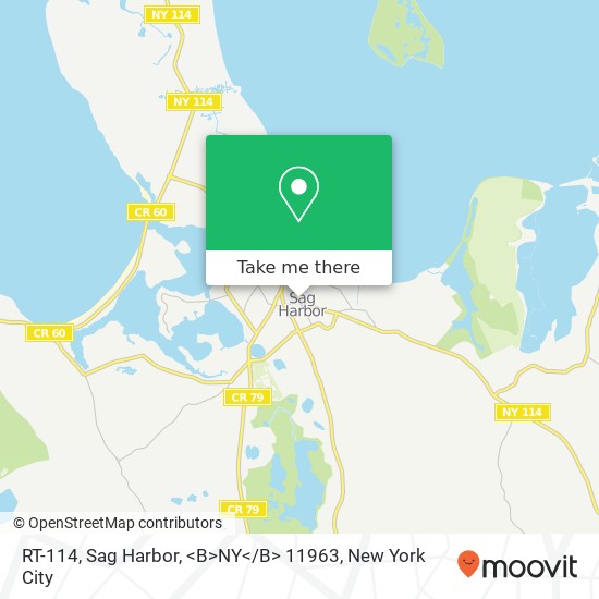 Mapa de RT-114, Sag Harbor, <B>NY< / B> 11963