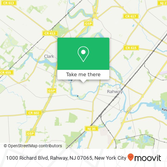 Mapa de 1000 Richard Blvd, Rahway, NJ 07065