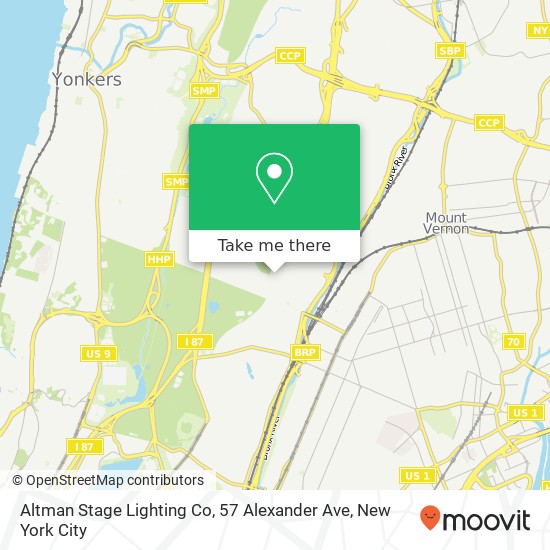 Mapa de Altman Stage Lighting Co, 57 Alexander Ave