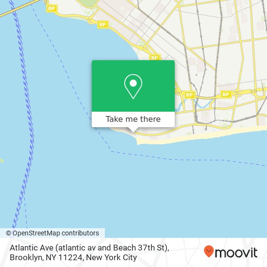 Mapa de Atlantic Ave (atlantic av and Beach 37th St), Brooklyn, NY 11224