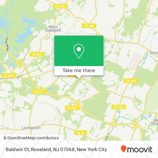Baldwin Ct, Roseland, NJ 07068 map