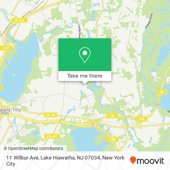 Mapa de 11 Wilbur Ave, Lake Hiawatha, NJ 07034