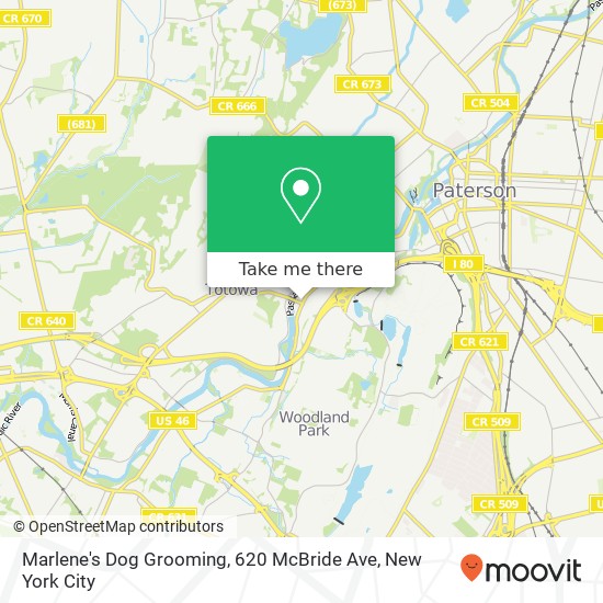 Mapa de Marlene's Dog Grooming, 620 McBride Ave