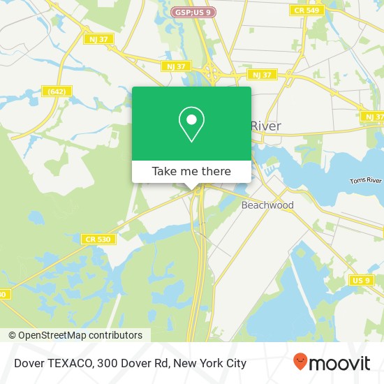 Dover TEXACO, 300 Dover Rd map