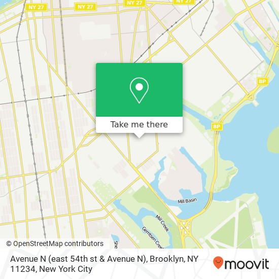 Mapa de Avenue N (east 54th st & Avenue N), Brooklyn, NY 11234