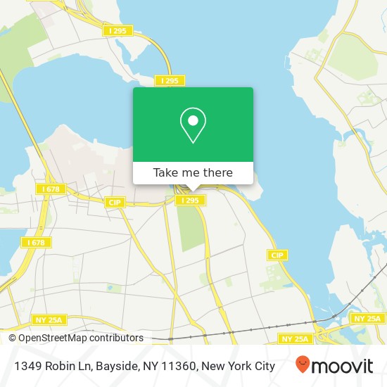 Mapa de 1349 Robin Ln, Bayside, NY 11360