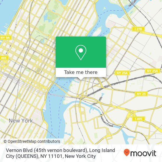 Mapa de Vernon Blvd (45th vernon boulevard), Long Island City (QUEENS), NY 11101