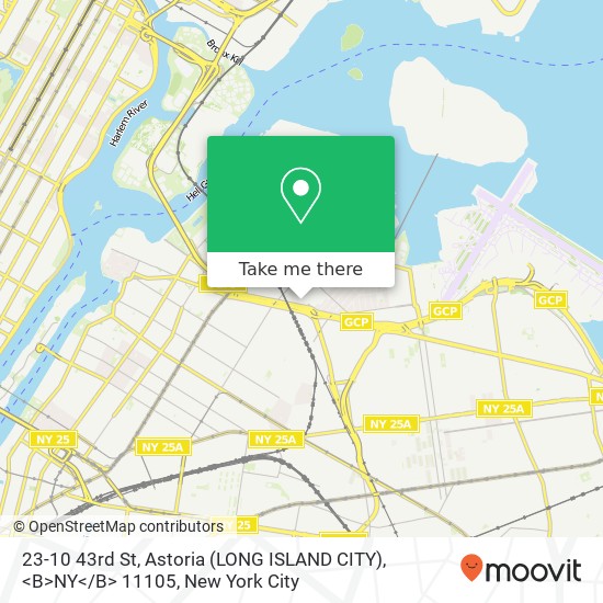Mapa de 23-10 43rd St, Astoria (LONG ISLAND CITY), <B>NY< / B> 11105