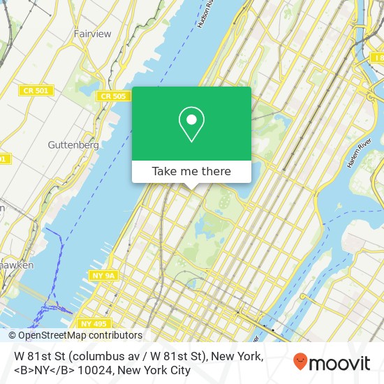 W 81st St (columbus av / W 81st St), New York, <B>NY< / B> 10024 map