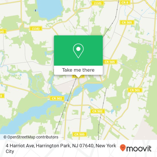 Mapa de 4 Harriot Ave, Harrington Park, NJ 07640