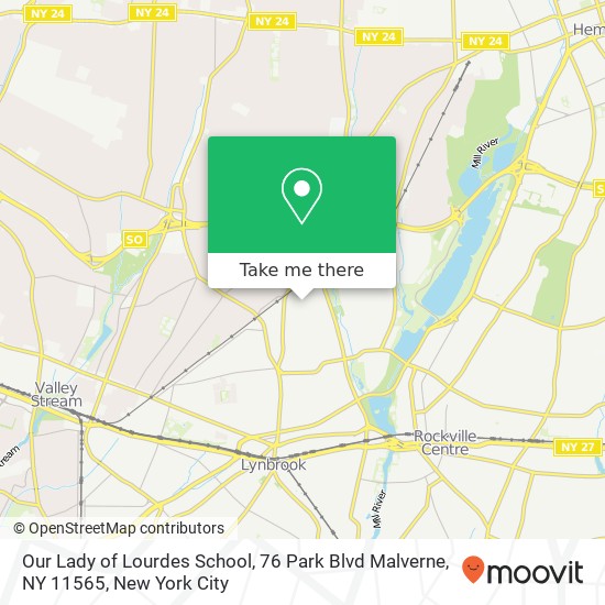 Our Lady of Lourdes School, 76 Park Blvd Malverne, NY 11565 map