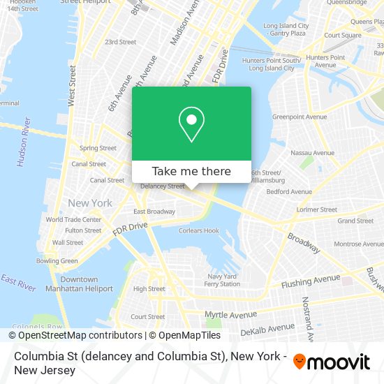 Mapa de Columbia St (delancey and Columbia St)