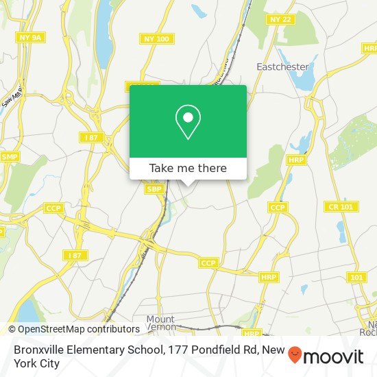 Bronxville Elementary School, 177 Pondfield Rd map