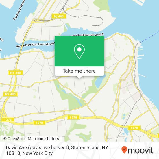 Mapa de Davis Ave (davis ave harvest), Staten Island, NY 10310