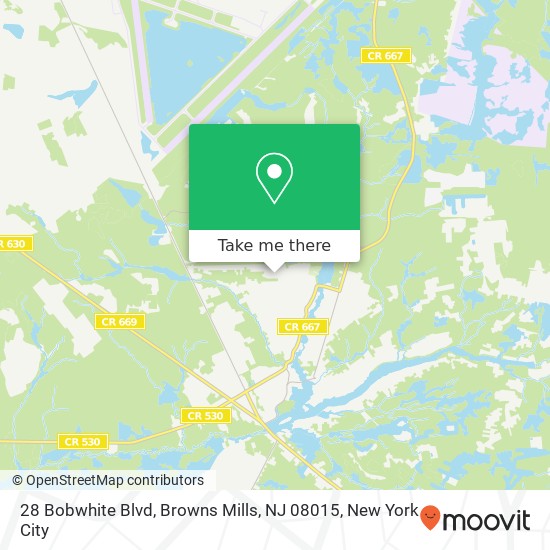 28 Bobwhite Blvd, Browns Mills, NJ 08015 map