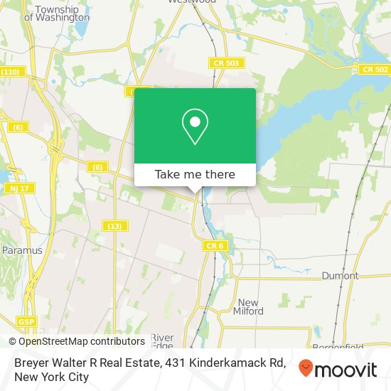 Mapa de Breyer Walter R Real Estate, 431 Kinderkamack Rd