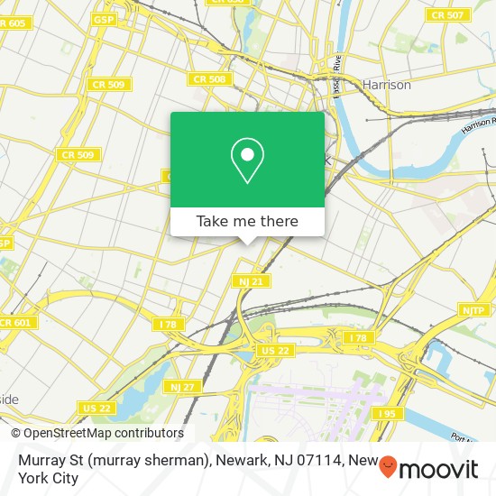 Mapa de Murray St (murray sherman), Newark, NJ 07114