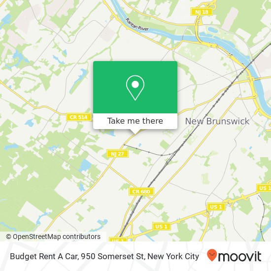 Budget Rent A Car, 950 Somerset St map